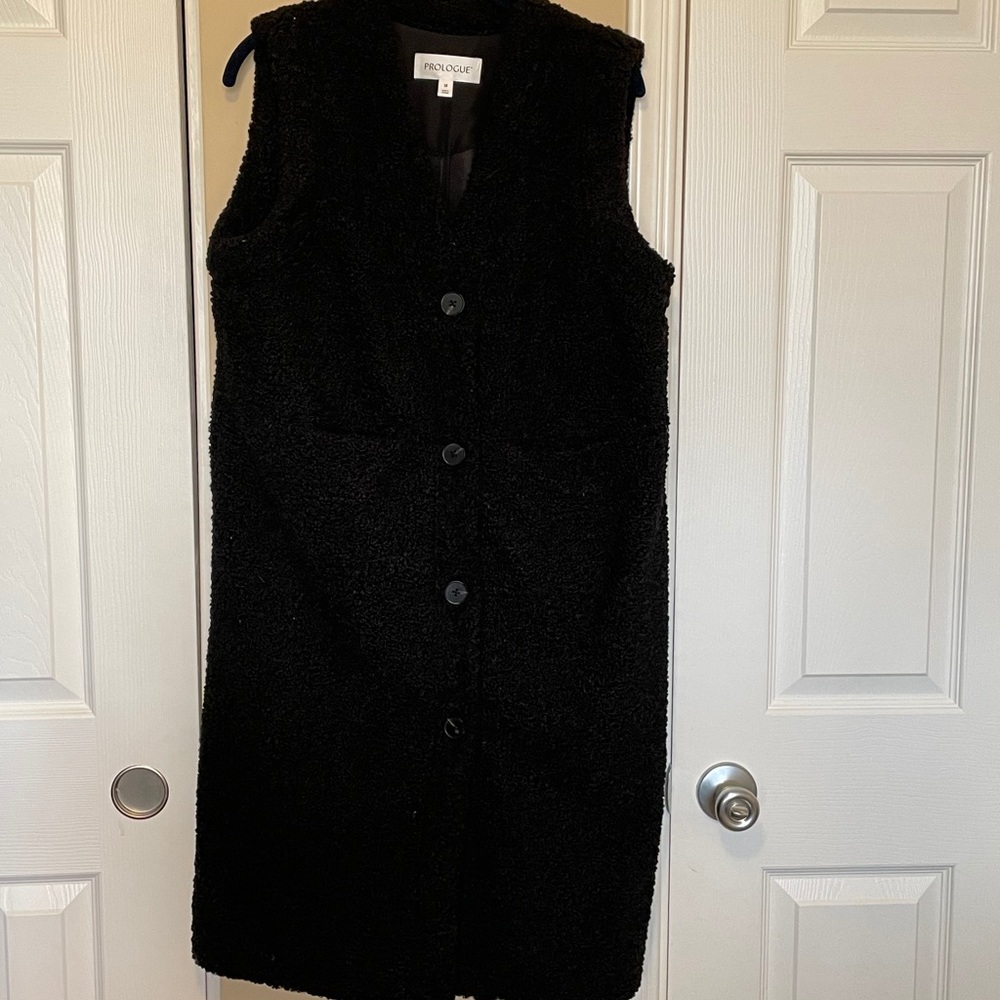 NWOT Button-up knee length vest